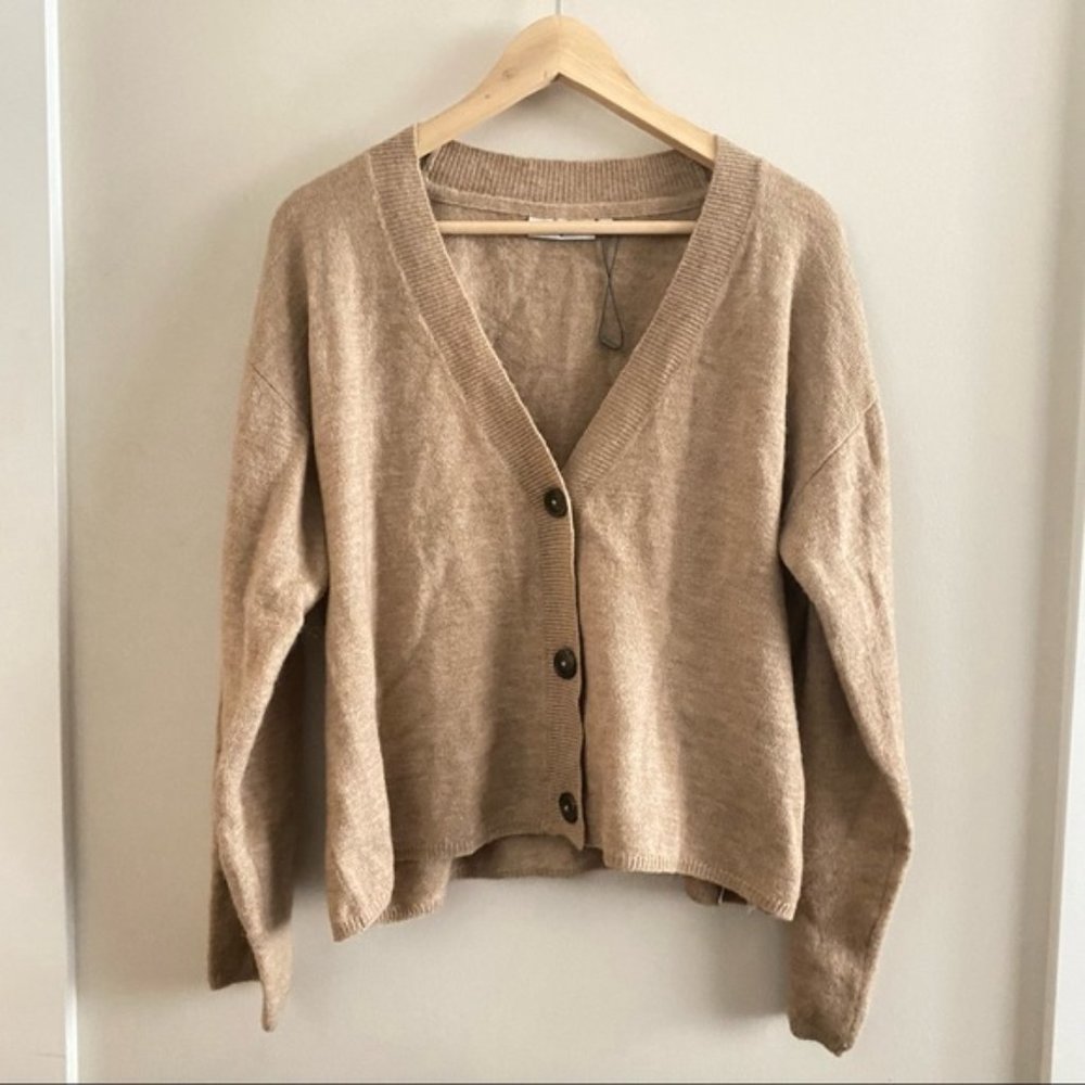 MINIMUM Brown Moffie Button Alpaca Cardigan - Picture 3 of 11